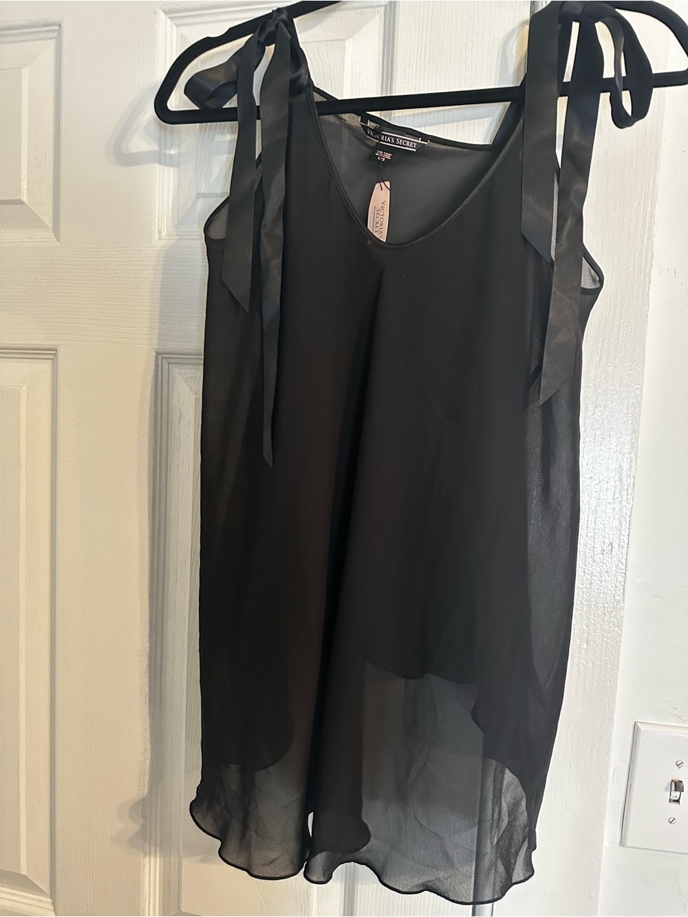 Victoria’s Secret - Black Sheer Tie-Strap Slip dress